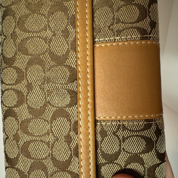 Coach Signature Leather Trim Wallet Brown - Picture 5 of 10